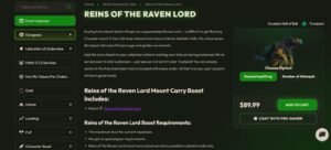 wow raven lord mount